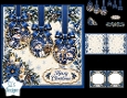 Blue & Gold Snowman Christmas Ornament Set