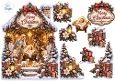 Blue & Gold Nativity Christmas Stable Scene