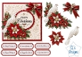 White Christmas Dove and Poinsettia Floral Card Kit for Holiday Crafts
