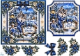 Blue Winter Wolf • Merry Christmas Village Scene
