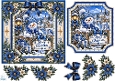 Blue Christmas Snowman • Snowy Village & Winter Florals