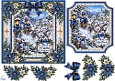 Blue Christmas Huskies • Winter Sled Ride & Snowy Village