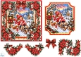 Child on Red Sled • Cozy Christmas Cottage & Winter Dog
