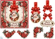 Traditional Santa Claus • Red Poinsettias & Festive Christmas Frame