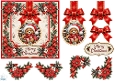Teddy Bear Santa Ornament • Cozy Christmas Poinsettias & Gifts
