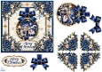 Blue Christmas Snowman • Lantern, Gifts & Winter Village