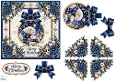 Blue Christmas Polar Bears • Winter Village & Candlelit Florals