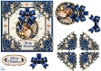 Blue Christmas Angel • Lantern, Candles & Winter Poinsettias