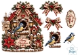 Blue Tit Christmas Birdhouse • Snowy Lanterns & Festive Pinecones