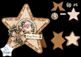 Vintage Santa Star Card • Snowy Lantern & Rustic Christmas Florals