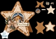 Nativity Christmas Star Card • Holy Family & Rustic Winter Florals
