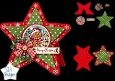 Gingerbread Christmas Star Card • Candy Cane & Festive Red‑Green Layers