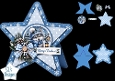 Blue Husky Christmas Star Card • Cozy Winter Pup & Snowy Lantern Scene
