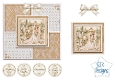 Elegant Ivory & Gold Wedding Couple Easel Card Kit with Sentiments and Bow