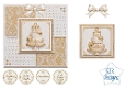 Luxury Ivory & Gold Wedding Cake Easel Card Kit with Sentiments and Bow