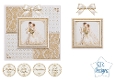 Luxury Ivory & Gold Wedding Couple Easel Card Kit with Sentiments and Elegant Bow