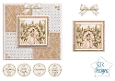 Luxury Ivory & Gold Wedding Couple Easel Card Kit with Floral Arch and Sentiments