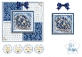 Blue Silver Christmas Sleigh Easel Card Kit with Gifts, Winter Florals and Festive Sentiments