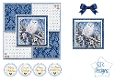Blue Snowy Owl Christmas Easel Card Kit with Winter Florals and Festive Sentiments