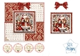 Traditional Santa Claus Christmas Easel Card Kit in Red and Gold with Festive Sentiments