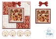 Cute Christmas Puppy Easel Card Kit in Red and Gold with Festive Sentiments