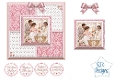 Baby Girl Baptism and Christening Easel Card Kit with Pink Roses and Religious Sentiments