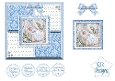 Baby Boy Baptism Easel Card Kit with Guardian Angel, Blue Roses and Religious Sentiments