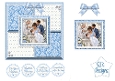 Baby Boy Baptism Easel Card Kit with Church Ceremony, Blue Roses and Religious Sentiments