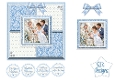 Baby Boy Baptism Card Kit Blue Damask Religious Christening Decoupage Card Topper