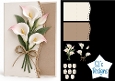 Elegant Calla Lily Bouquet Card Kit with Floral Decoupage and Sentiment Tags