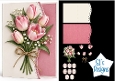 Beautiful Pink Tulip Bouquet Card Kit with Floral Decoupage and Sentiment Tags