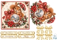 Red Squirrel Christmas Card • Winter Village Ornament & Festive Florals