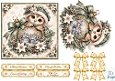 Green Owl Christmas Card • Winter Village Ornament & Snowy Florals