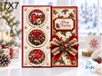 Red Christmas Santa Mail Wreath and Cardinal 7x7 Card Kit