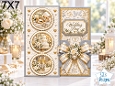 Elegant Wedding Day 7x7 Card Kit – White, Silver & Gold