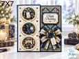 Elegant Mens Birthday 7x7 Card Kit – Navy Blue & Gold