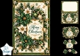 Luxurious Green & Gold Poinsettia Merry Christmas Topper for Cards