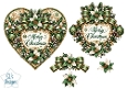 Elegant Green Poinsettia Heart Merry Christmas Topper for Cards