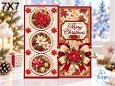 Luxury Red & Gold Christmas Gatefold Card Kit with Poinsettias and Festive Bow