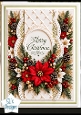 Luxurious Red & White Poinsettia Merry Christmas Oval Topper for Cards