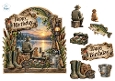 Fishing Dock Birthday Card Kit – Rustic Lake & Dog Topper