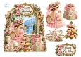 Tea Party Lake Birthday Card Kit – Elegant Pink Vintage Topper