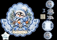 Blue Penguin Christmas Topper Kit – Winter Snowflake Frame