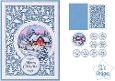 Snowy Winter Cottage Christmas Card Kit with Decorative Die Cut Frame and Festive Sentiments