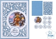 Cute Christmas Mice Card Kit with Decorative Die Cut Frame and Festive Sentiments