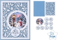 Festive Snowman Christmas Card Kit with Decorative Die Cut Frame and Seasonal Sentiments