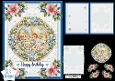 1st Birthday Boy Teddy Bear Floral Round Topper Card Kit