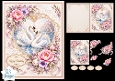 Romantic Swan Pair Floral Lace Card Topper