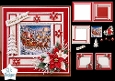 Santas Sleigh Over Snowy Village Christmas Card