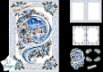 Blue Winter Church Snow Globe Christmas Card